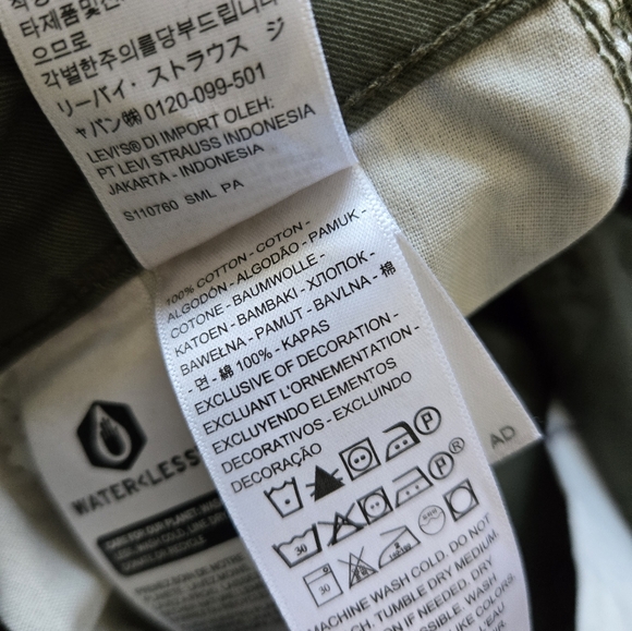 Levis NWOT 94 baggy cargo pants green mid rise lightweight womens 25 - Picture 6 of 13